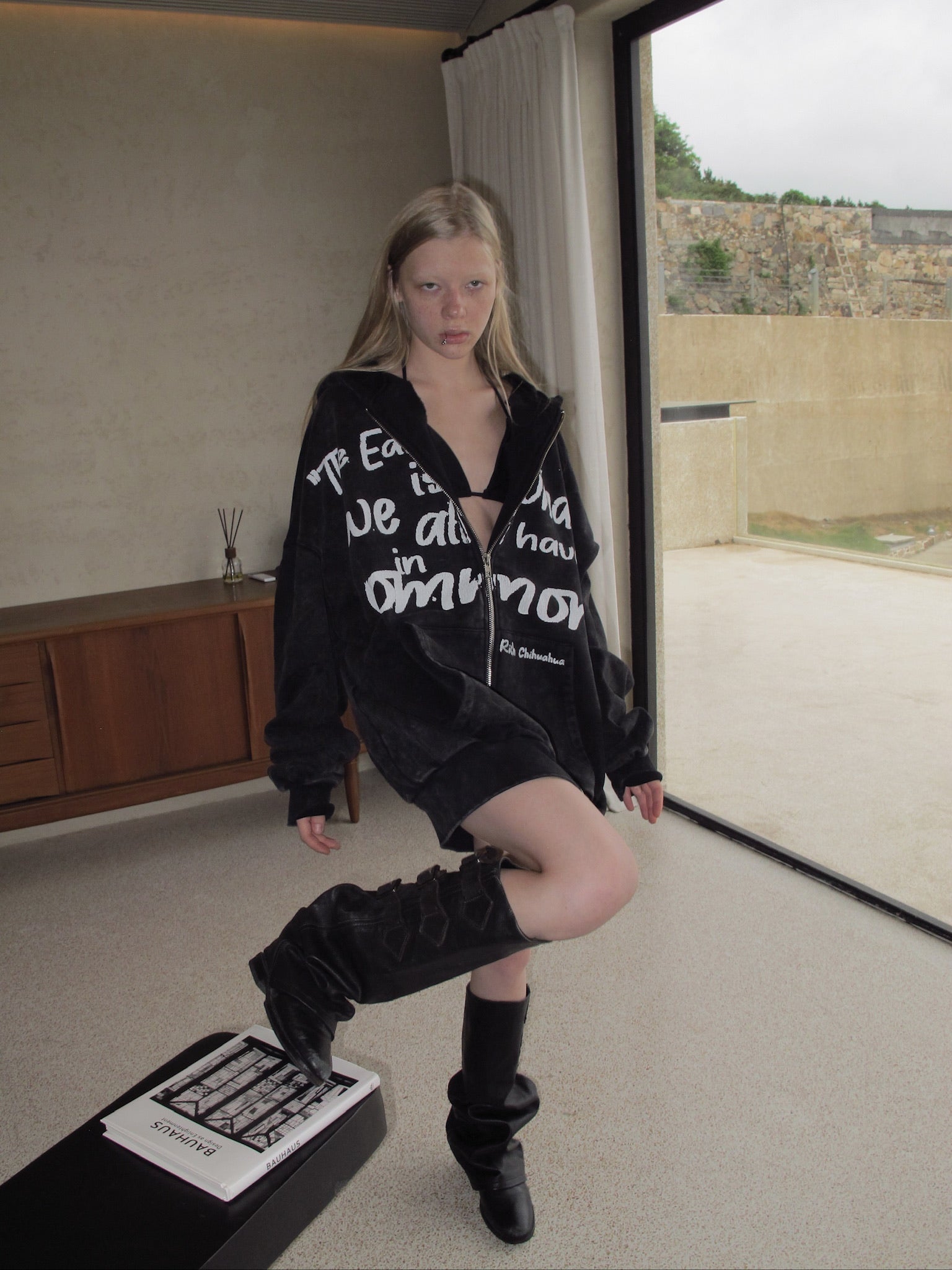“Walking Slogan” oversized Hoodie