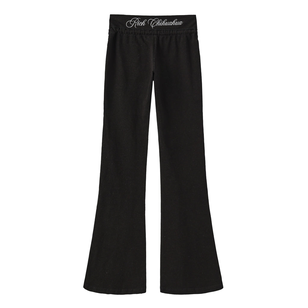 Fitted Denim Flared Athletic Pants
