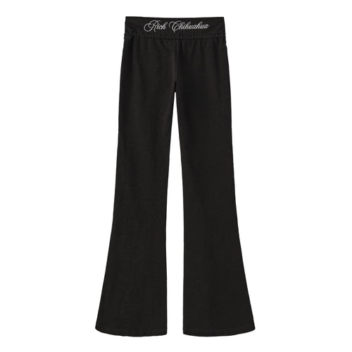 Fitted Denim Flared Athletic Pants