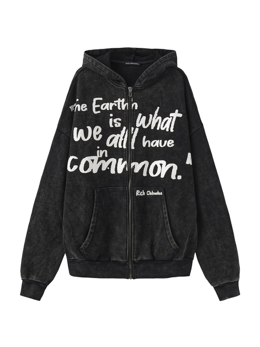 “Walking Slogan” oversized Hoodie