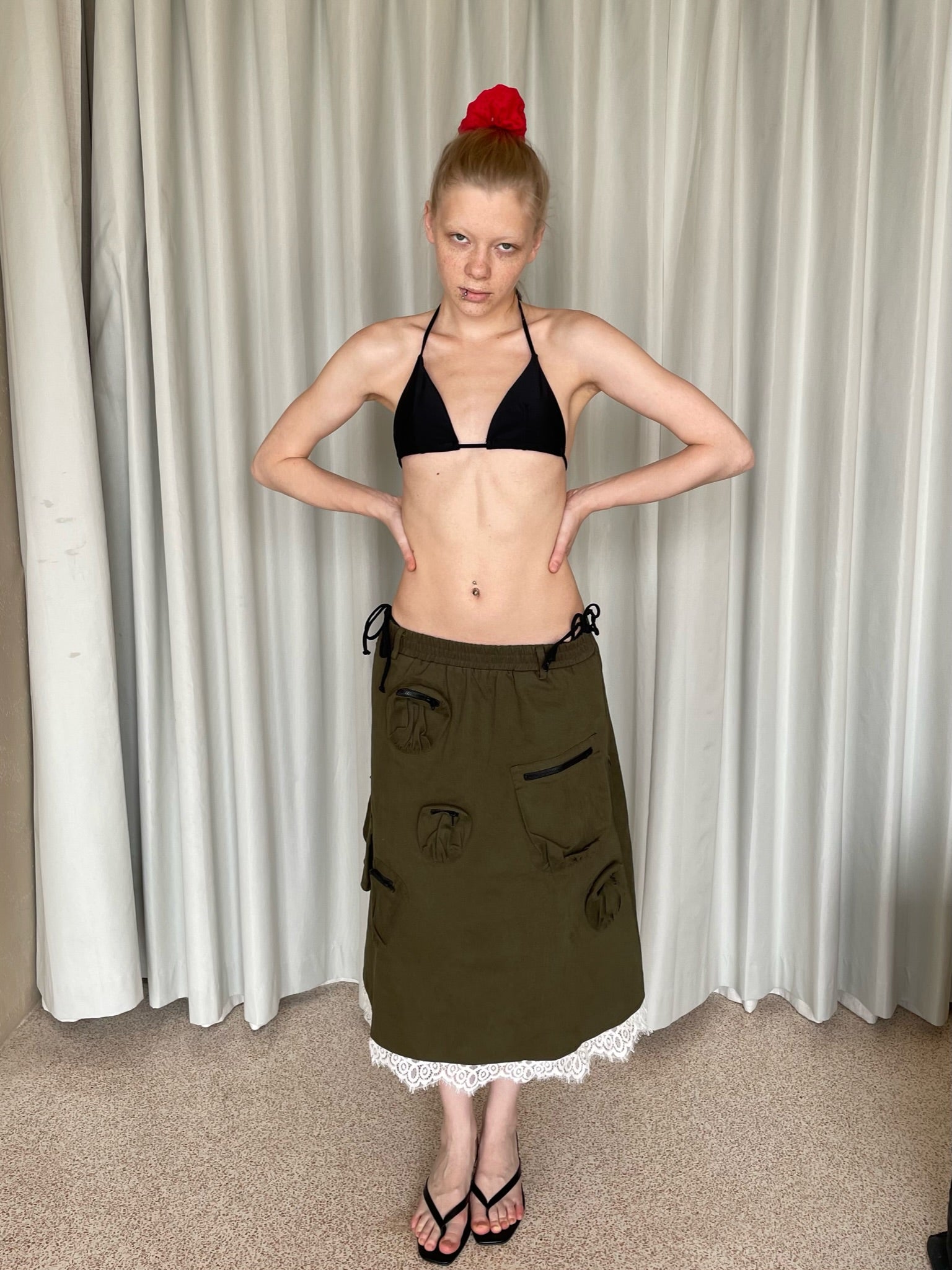 Moss Green Cargo Skirt
