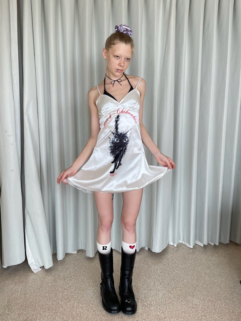 Fluffy Cat Slip Dress