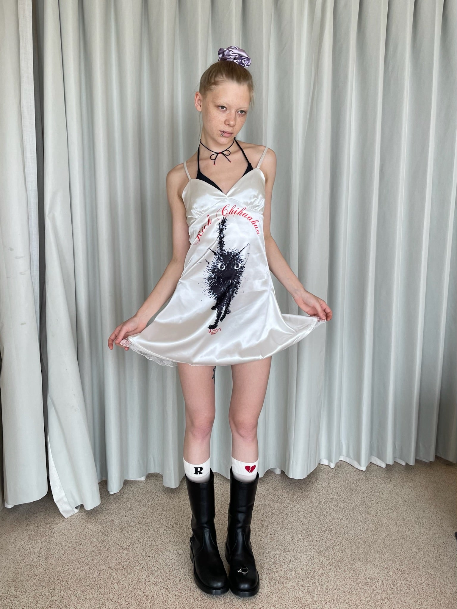 Fluffy Cat Slip Dress