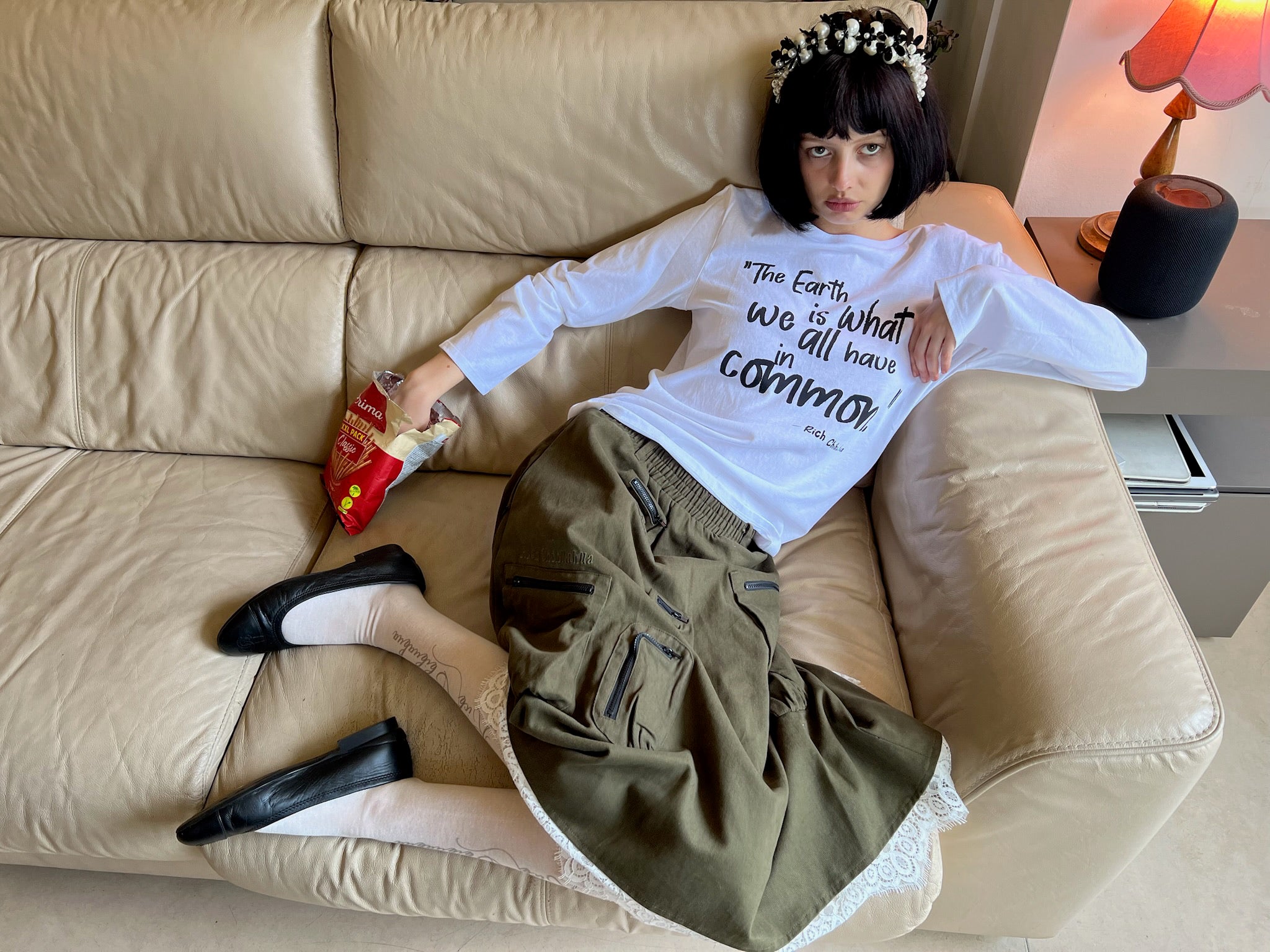 Moss Green Cargo Skirt